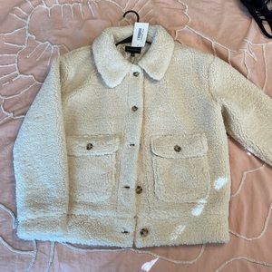 COTTONCANDYLA White Sherpa Jacket
